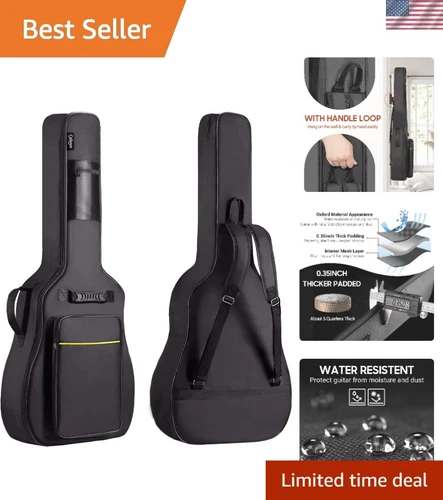 Lightweight 41-Inch Acoustic Guitar Bag - Ideal for Travel with Storage Pockets