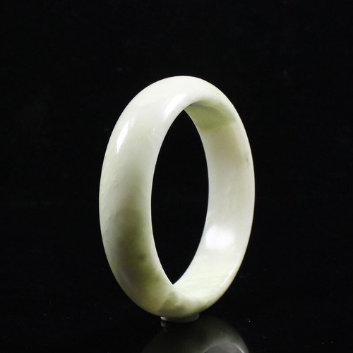 Brazalete Brazalete Jade Lantian Amarillo Verde Grado Natural Certificado 67mm j6454 - Imagen 10 de 12