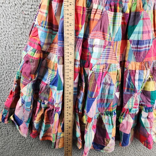 Polo Ralph Lauren Smocked Patchwork Madras Dress Girl 14 Multi Ruffle Sleeveless - Picture 9 of 13