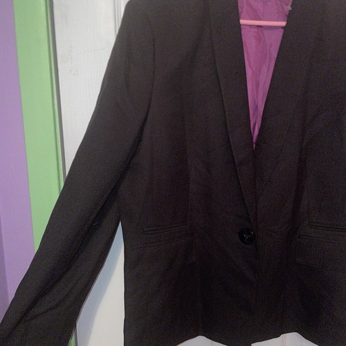 NWT Le Suit Madison Blazer Jacket Black Purple Button Womens Size 18 MSRP $200 - Picture 4 of 8