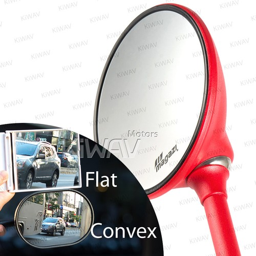 KiWAV Mirrors Steel Metal Roundie Round shape Red M8 for BMW R 45S 60/6 /7 - Picture 2 of 5