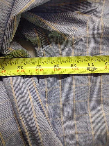 Charles Tyrwhitt Shirt Mens 18 37 Button Dress Blue Yellow White Check NON-IRON - Picture 6 of 9