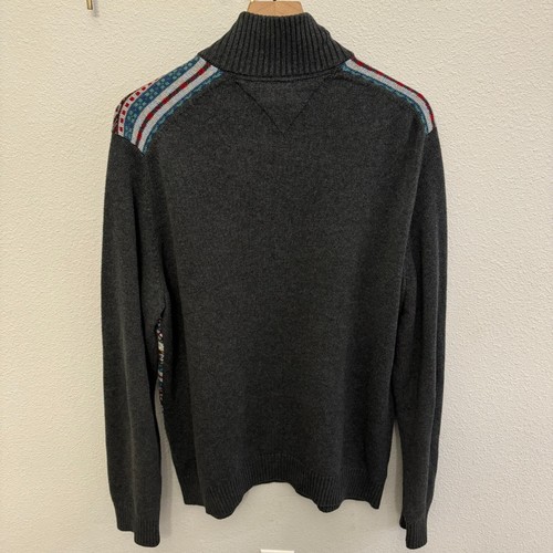 Tommy Hilfiger Pullover 1/4 Zip Sweater Mens Large Grandpa Dad Western Ribbed - Picture 6 of 17