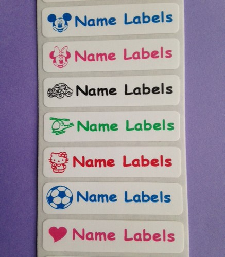 25 Stick on School Identity Name Labels Stickers Tags for Belongings - Afbeelding 1 van 5