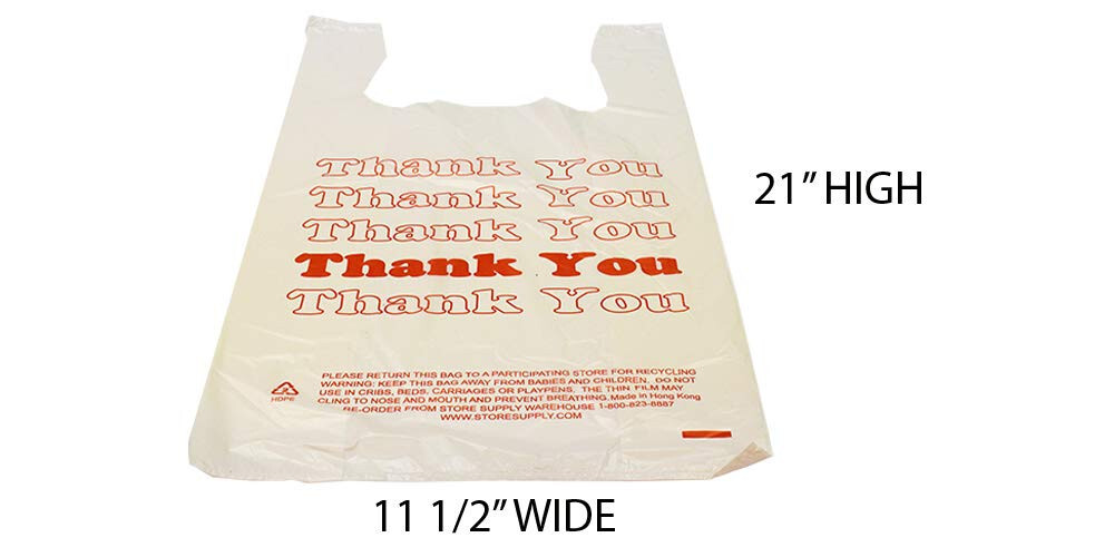 Qilery 1000 Pcs Thank You Plastic Bags, Merchandise Gift Bags with Handles  for Small Business Reusable Retail Bags Bulk Boutique Trade Bags for