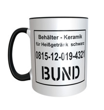 Kaffeetasse Beh&auml;lter Keramik Hei&szlig;getr&auml;nk Bundeswehr Versorgungsnummer Bund