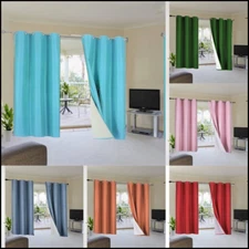 NEW ADAM 2PC PANEL 100% BLACKOUT GROMMET WINDOW CURTAIN 3LAYERED ROOM DARKENING 