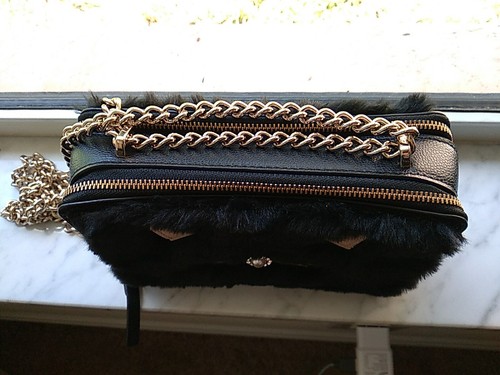 Kate Spade Vintage Black Fur Cat Crossbody Brighton Lane Bag New Htf - Picture 3 of 9