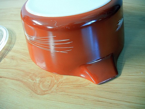 VINTAGE PYREX AUTUMN HARVEST WHEAT 475 B 2.5L CASSEROLE W LID - RUST - Picture 6 of 7