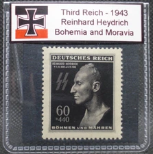 Nazi Germany WW2 Stamp 1943 Reinhard Heydrich Death Rare Bohemia Moravia