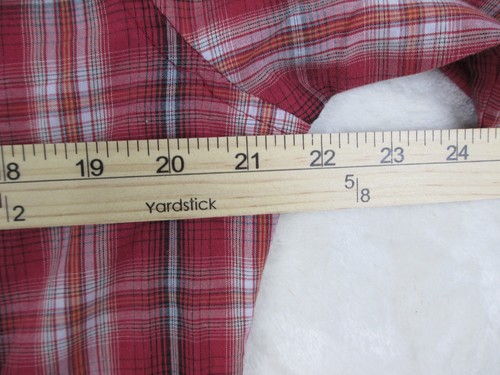 Wrangler Shirt Mens Medium Red Button Up Pearl Snap Sawtooth Cowboy Western - Picture 6 of 9