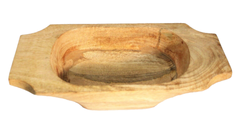 Dough Bowl Mango Wood Tab Handles India - Picture 3 of 8