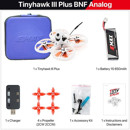 EMAX Tinyhawk III Plus/Freestyle FPV Racing Drone Kit RTF BNF 1/2S 2.4GHz ELRS - Picture 24 of 27