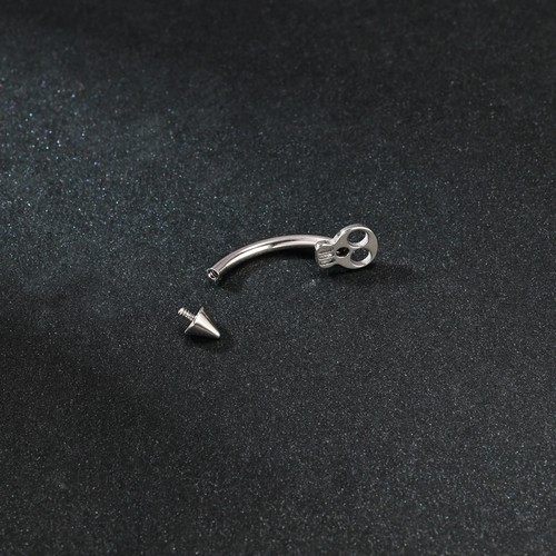 1pc 16g Stainless Steel Eyebrow Ring Curved Eyebrow Piercing Halloween Jewelry - Picture 35 of 108