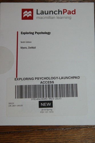 Exploring Psychology Myers, DeWall Launchpad 6-Months Access NEW Spring 2019 Ed - Imagen 2 de 2