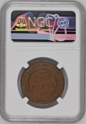 1933/2 (M) Australia Penny NGC XF45 BN KM#23 Certified Low Population 5/6 Graded - Picture 2 of 3