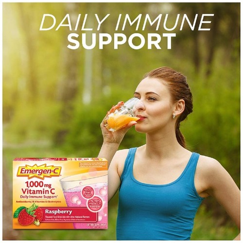 Emergen-C 1000 mg Vitamin C Pulver, Himbeere, 30 Packungen - Bild 5 von 8