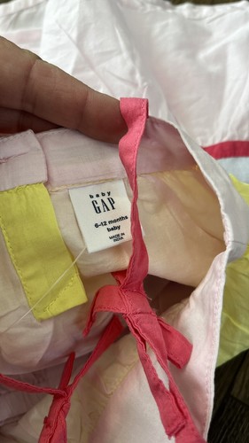 Baby Gap Girls Colorblock Tiered Sundress Dress, Pink Yellow, Size 6-12 Months - Picture 7 of 7
