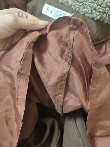 Vintage 70s 80s Brown Trench Coat With Shearling Lapels By Together UK18 VGC - Picture 24 of 24