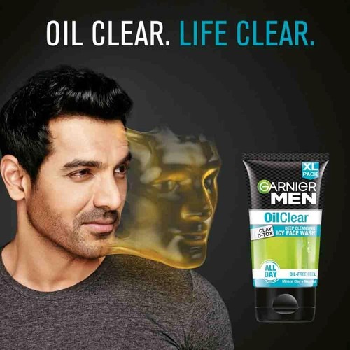 2x Garnier Men Oil Clear Clay D-Tox Deep Cleansing Icy Face Wash 150gm Free Ship - Picture 2 of 9