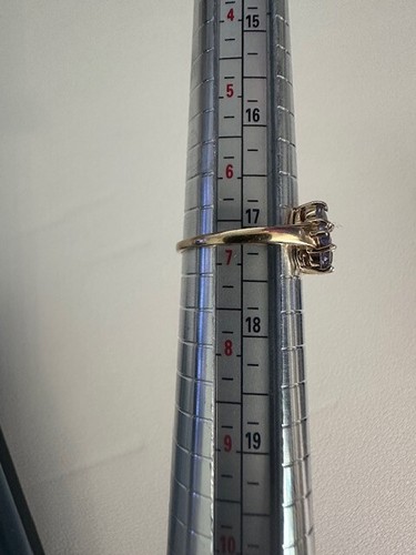 Bellissimo anello tondo sfaccettato oro tanzinite 19 pietre misura 6,5 3,8G di oro 10K - Foto 9 di 9