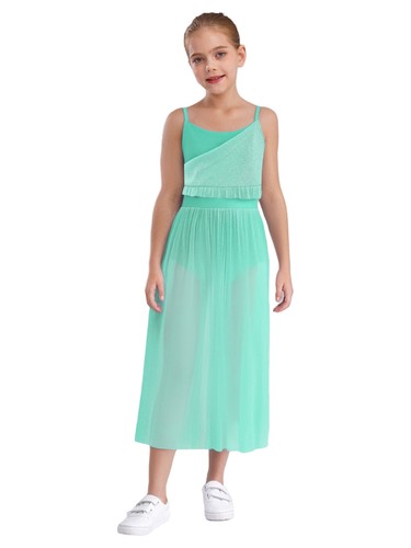 Kids Girls Dance Dress Ruffles Performance Charming Dancewear Movement Stage - Picture 22 of 85