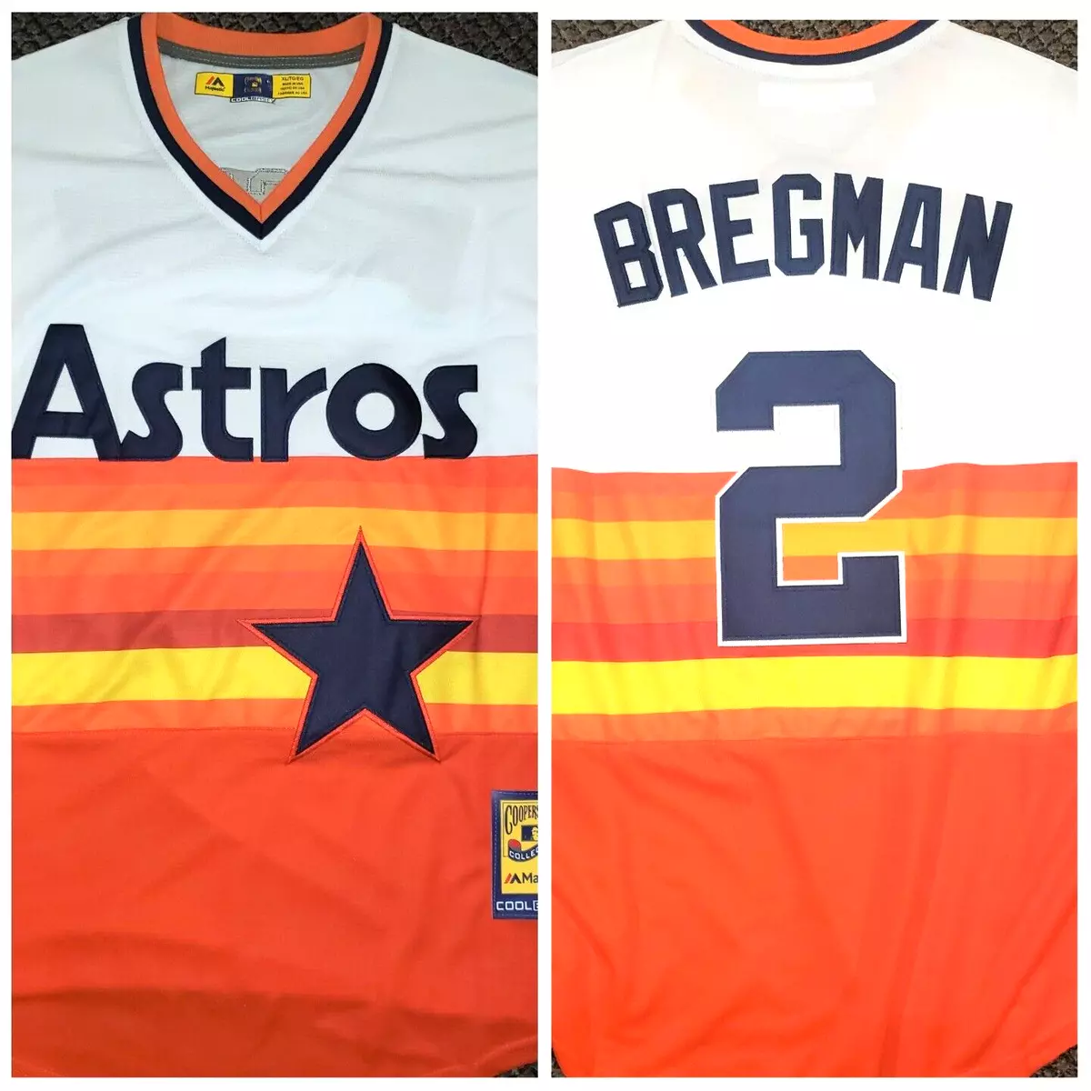 Houston Astros Alex Bregman #2 Retro Classic Baseball Mens XL