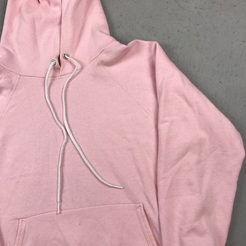 VINTAGE Hanes Hoodie Adult Medium Pink Blank Solid Sweatshirt Pullover USA 90s - Picture 3 of 10
