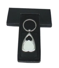 Stainless Steel Heart Shape Key Ring Heat Press Material Custom Gift Key Chain