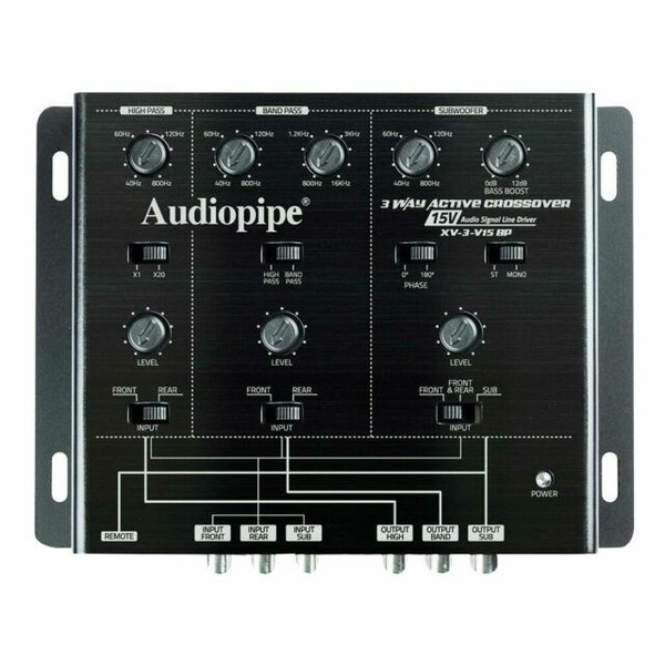 4-Way Active Crossover 15 V Audio Signal Line Driver Audiopipe XV4V15