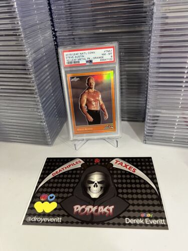 stone cold steve austin 2019 leaf nat conv 92 metal orange 1/3 psa 8 pop 1 - Picture 3 of 11