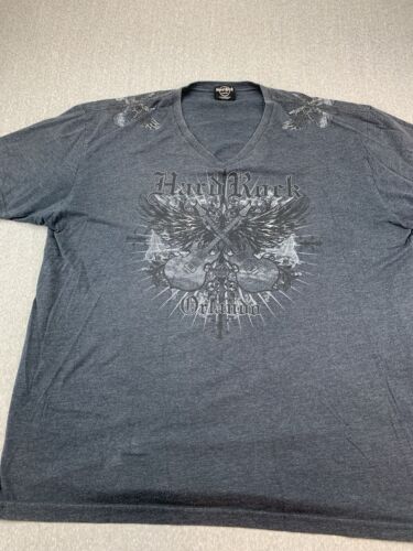 Camiseta Gráfica Hard Rock Hotel Orlando Para Hombre Talla XXL* Gris Alas AOP Guitarra De Colección - Imagen 2 de 16