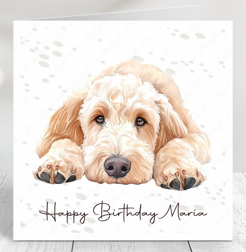 PERSONALISED GOLDEN DOODLE DOG BIRTHDAY CARD, MOTHER'S DAY, FATHER'S DAY, - Picture 13 of 13