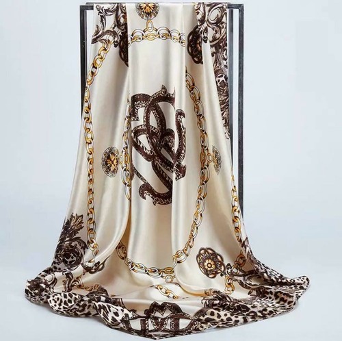 Fashion Women Square Shawl Satin Silk Floral Printed Head Neck Scarf 90x90 UK - Picture 17 of 33