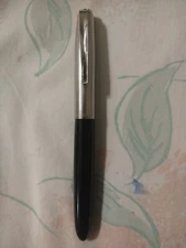 Parker 21 Stainless Steel & Black Fine Point Stainless Steel Nib Fountain pen.