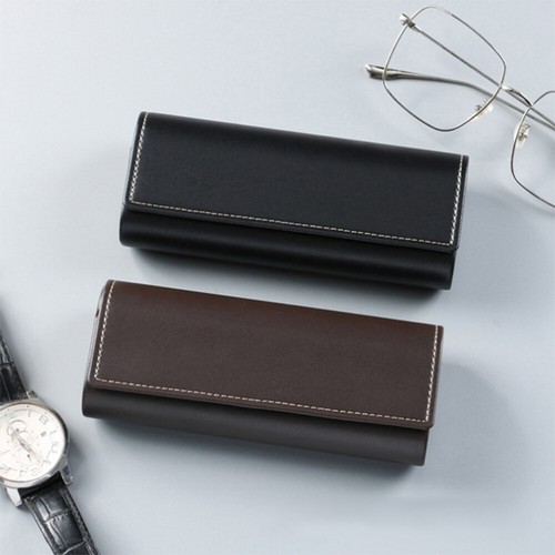 Sunglasses Frame Eyeglass Case Leather Pressure-proof Spectacle Bag Retro New ➳ - Picture 5 of 12