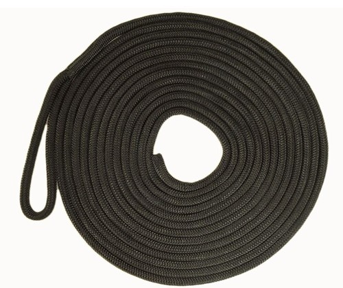2 x Mooring Rope Black, 16 Strand Polyester, UV Stabilised, 10mm x 3M, Dock Line - Picture 2 of 2