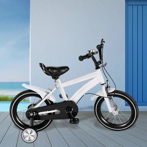 14 Zoll Kinderfahrrad verstellbarer Sitz Doppelbremsen Fahrradlast 50kg mit Stützrädern - Bild 2 von 14