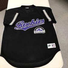 VTG COLORADO ROCKIES Mens Baseball MBL Mesh Jersey - Size XL Dynasty Series 2001