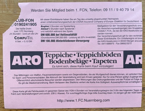 Geschenkidee für Fussball-Fans - Eintrittskarte vom Geburtstag ab '72 - die 90er - Bild 364 von 410