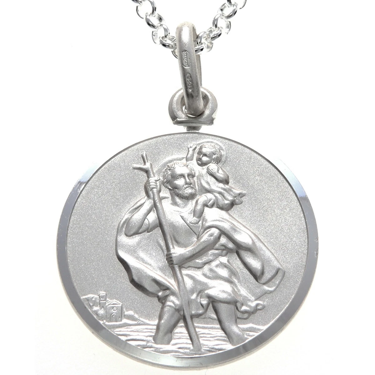Mens silver store st christopher