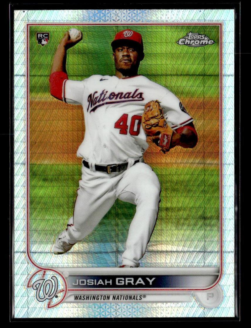 2022 Topps Chrome #160 Josiah Gray Prism Refractor Card Washington Nationals