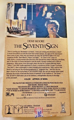 The Seventh Sign (VHS, 1998, Closed Captioned)(Horror) Demi Moore! - Picture 2 of 7