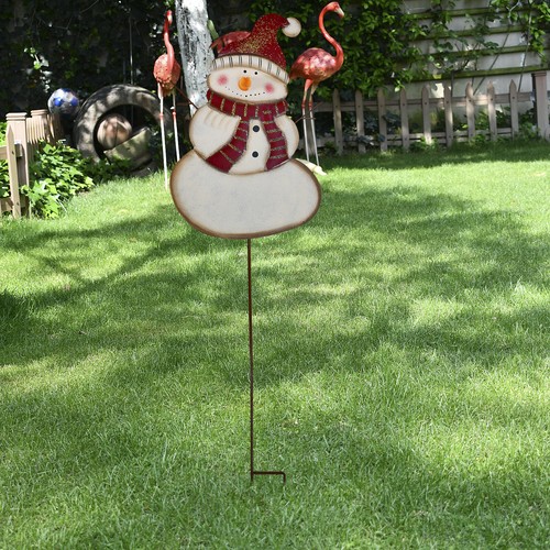 Christmas Snowman Stake Garden Yard Lawn Outdoo Decor With LED Blinking Nose - Picture 2 of 12