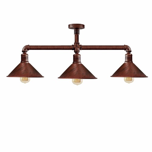 Pantalla de luz de tubo de techo industrial vintage de 3 vías para suspensión de mesa - Imagen 13 de 17