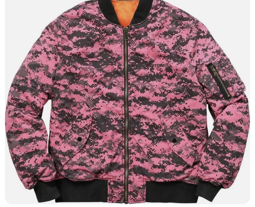Supreme NY Authentic Pink Digi Camo Reversible Bomber Jacket