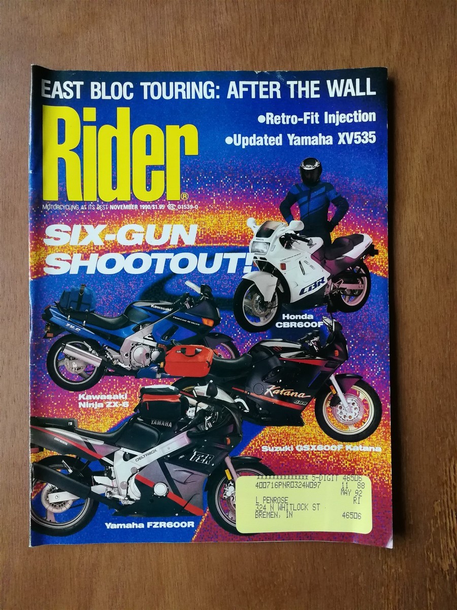 ととと Rider Magazine November 1990 - Honda CBR600F Yamaha FZR500R
