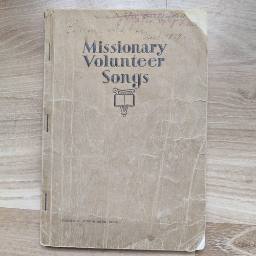 Missionary Volunteer Songs Rare 1920s Antique Christian Hymnal Sheet Music Book
