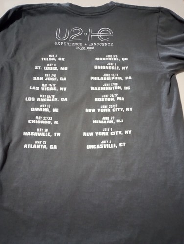 U2 2018 Concert Tour t-shirt gray adult medium - Picture 2 of 3