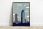Jakarta travel poster, Jakarta retro trave print, Indonesia vintage travel print